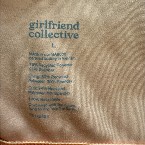 Girlfriend Collective Lou V-Back sports bra, lot of 3 black orange pink size L - Picture 9 of 10